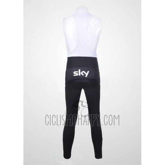 Sky Cycling Jersey Bib Tight 2011 Long Sleeve Black and Blue